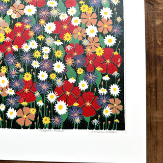 Hand Block Printed "Wildflower Meadow" Reduction Print - No. 22