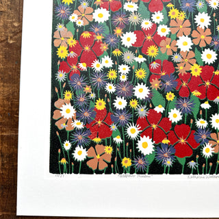 Hand Block Printed "Wildflower Meadow" Reduction Print - No. 22