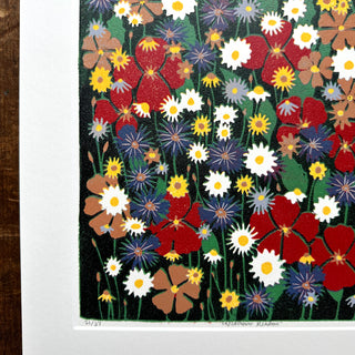 Hand Block Printed "Wildflower Meadow" Reduction Print - No. 21