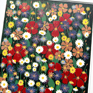 Hand Block Printed "Wildflower Meadow" Reduction Print - No. 21