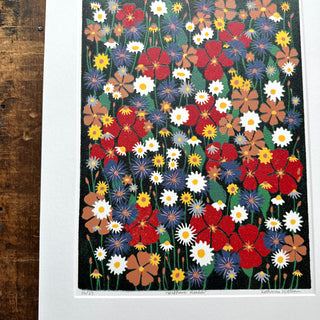 Hand Block Printed "Wildflower Meadow" Reduction Print - No. 20