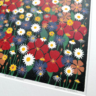 Hand Block Printed "Wildflower Meadow" Reduction Print - No. 20