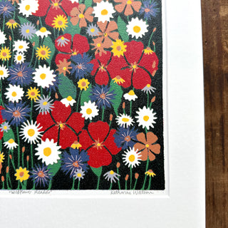 Hand Block Printed "Wildflower Meadow" Reduction Print - No. 20