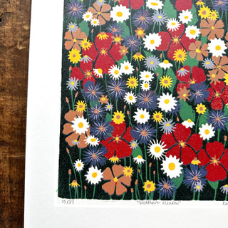 Hand Block Printed "Wildflower Meadow" Reduction Print - No. 25