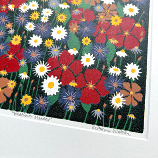 Hand Block Printed "Wildflower Meadow" Reduction Print - No. 25