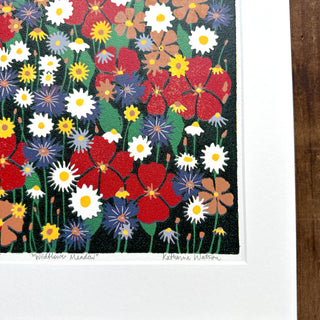 Hand Block Printed "Wildflower Meadow" Reduction Print - No. 25