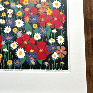 Hand Block Printed "Wildflower Meadow" Reduction Print - No. 24