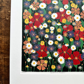 Hand Block Printed "Wildflower Meadow" Reduction Print - No. 27