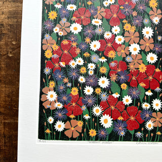 Hand Block Printed "Wildflower Meadow" Reduction Print - No. 28