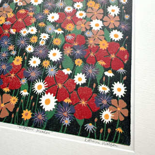 Hand Block Printed "Wildflower Meadow" Reduction Print - No. 28