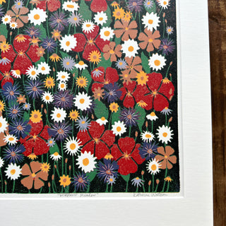 Hand Block Printed "Wildflower Meadow" Reduction Print - No. 28