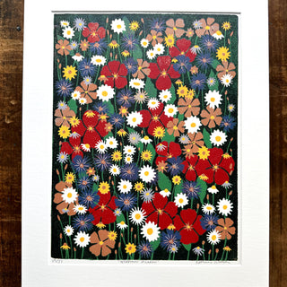 Hand Block Printed "Wildflower Meadow" Reduction Print - No. 29