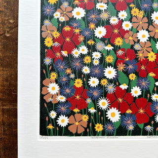 Hand Block Printed "Wildflower Meadow" Reduction Print - No. 29