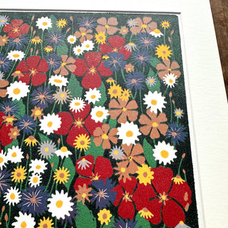 Hand Block Printed "Wildflower Meadow" Reduction Print - No. 29