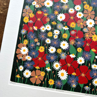 Hand Block Printed "Wildflower Meadow" Reduction Print - No. 29