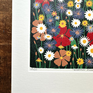 Hand Block Printed "Wildflower Meadow" Reduction Print - No. 29