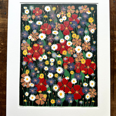 Hand Block Printed "Wildflower Meadow" Reduction Print - No. 37