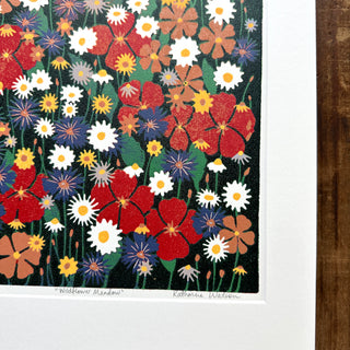 Hand Block Printed "Wildflower Meadow" Reduction Print - No. 36