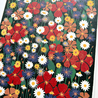 Hand Block Printed "Wildflower Meadow" Reduction Print - No. 36