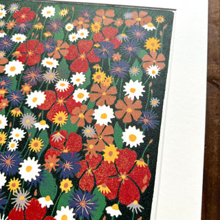 Hand Block Printed "Wildflower Meadow" Reduction Print - No. 36