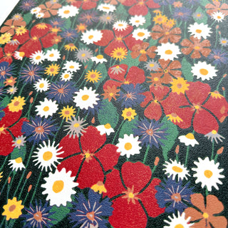 Hand Block Printed "Wildflower Meadow" Reduction Print - No. 36