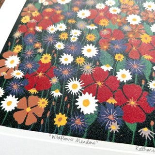 Hand Block Printed "Wildflower Meadow" Reduction Print - No. 36