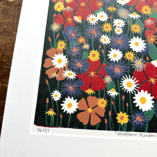 Hand Block Printed "Wildflower Meadow" Reduction Print - No. 36