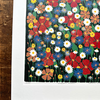 Hand Block Printed "Wildflower Meadow" Reduction Print - No. 35