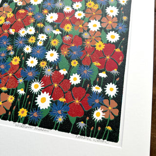 Hand Block Printed "Wildflower Meadow" Reduction Print - No. 35