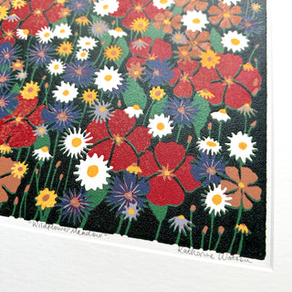 Hand Block Printed "Wildflower Meadow" Reduction Print - No. 34