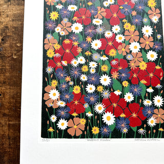 Hand Block Printed "Wildflower Meadow" Reduction Print - No. 33