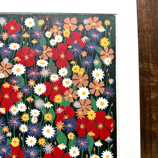 Hand Block Printed "Wildflower Meadow" Reduction Print - No. 33