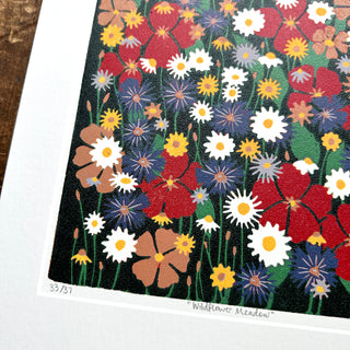 Hand Block Printed "Wildflower Meadow" Reduction Print - No. 33