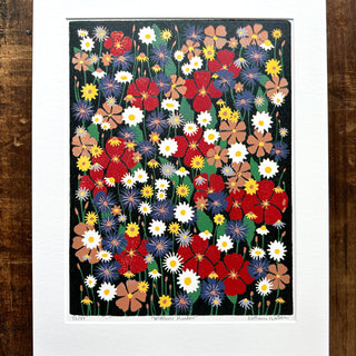 Hand Block Printed "Wildflower Meadow" Reduction Print - No. 32