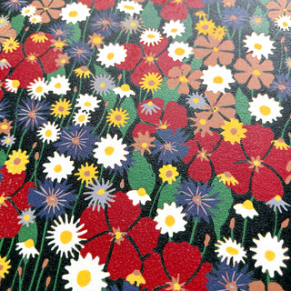 Hand Block Printed "Wildflower Meadow" Reduction Print - No. 32