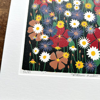 Hand Block Printed "Wildflower Meadow" Reduction Print - No. 32