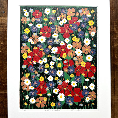 Hand Block Printed "Wildflower Meadow" Reduction Print - No. 2