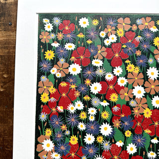 Hand Block Printed "Wildflower Meadow" Reduction Print - No. 2