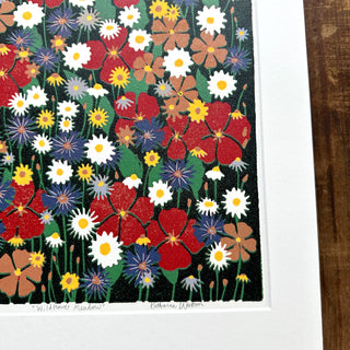 Hand Block Printed "Wildflower Meadow" Reduction Print - No. 2