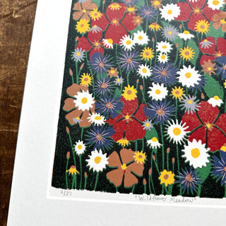 Hand Block Printed "Wildflower Meadow" Reduction Print - No. 2