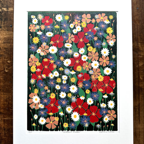 Hand Block Printed "Wildflower Meadow" Reduction Print - No. 3