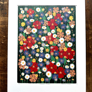 Hand Block Printed "Wildflower Meadow" Reduction Print - No. 7