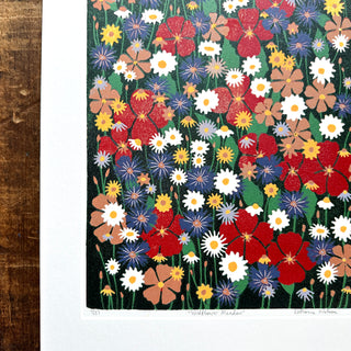 Hand Block Printed "Wildflower Meadow" Reduction Print - No. 7