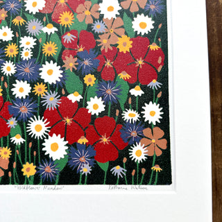 Hand Block Printed "Wildflower Meadow" Reduction Print - No. 7