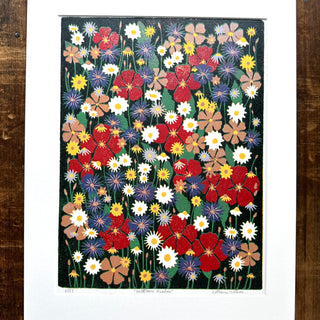 Hand Block Printed "Wildflower Meadow" Reduction Print - No. 6