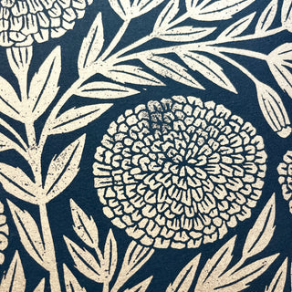 SECONDS : Hand Block Printed Marigold Art Print - No. 5759