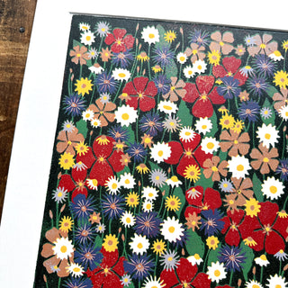 Hand Block Printed "Wildflower Meadow" Reduction Print - No. 6