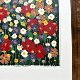 Hand Block Printed "Wildflower Meadow" Reduction Print - No. 18