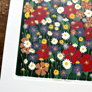 Hand Block Printed "Wildflower Meadow" Reduction Print - No. 18