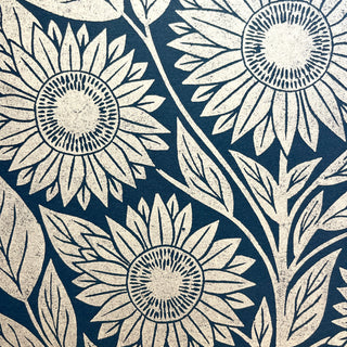SECONDS : Hand Block Printed Sunflower Art Print - No. 5761